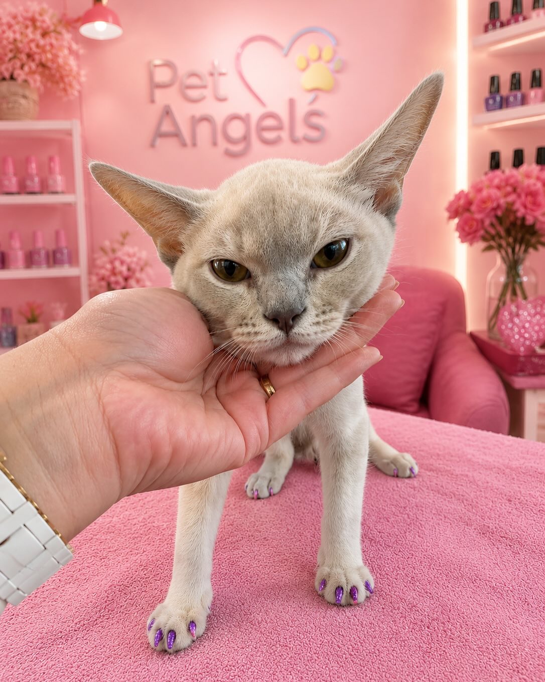 Calm and clean cat after its grooming session
